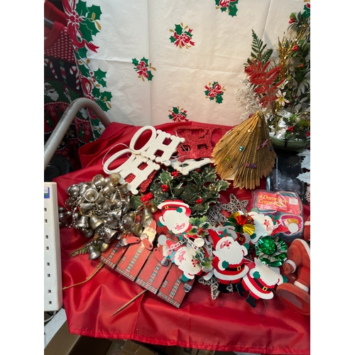 69 - Quantity of Christmas decorations inc Ho Ho Ho sign, hanging bells, wreaths & more