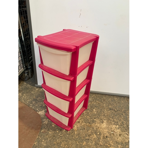 198 - Pink set 4 drawer storage unit