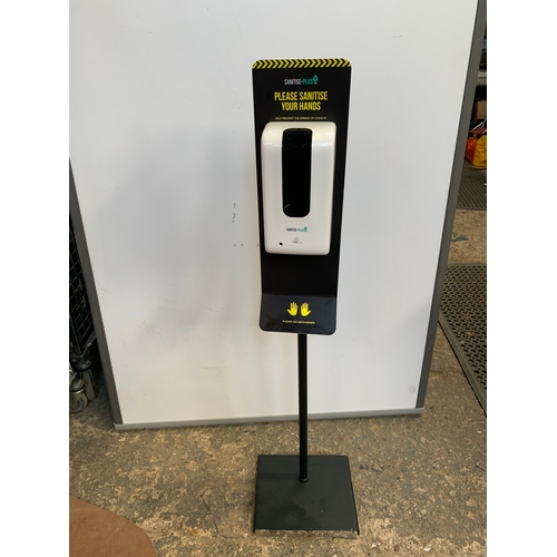 202 - Hand sanitizer metal framed standing unit