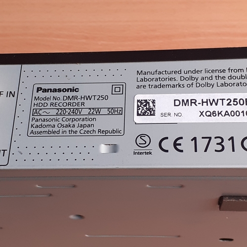 10 - Panasonic DMR-HWT250 HDD recorder. Working but no remote.