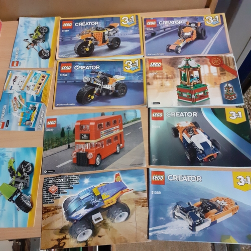 3 - A quantity of Lego instruction booklets. Mostly Lego Creator