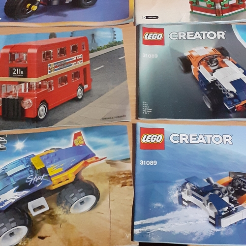 3 - A quantity of Lego instruction booklets. Mostly Lego Creator