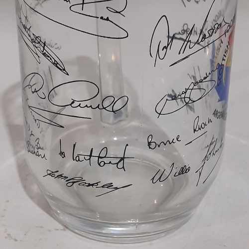 2 - Glass tankard showing S.F.A. Argentina 1978 with multiple signatures. Good clean condition