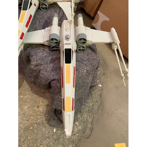 284 - 2x large Hasbro Star Wars rebel alliance fighter aircraft - approx 70cm long