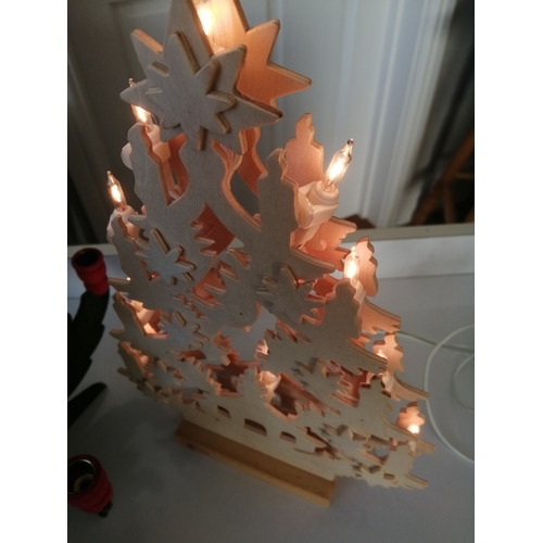 12A - Christmas candle holder and illuminated wooden tree