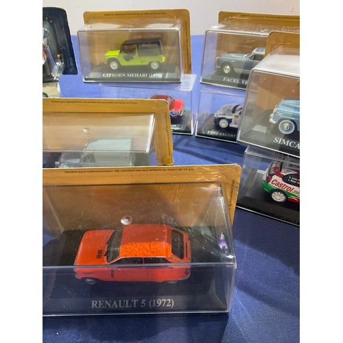 153 - 14 boxed Diecast vehicles including Citroen 2CV, Toyota Corolla, Simca Aronde and more