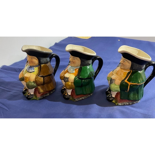 168 - 3 vintage Carlton Ware Toby Jugs approx 7” tall