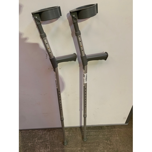 547 - Pair of aluminium crutches