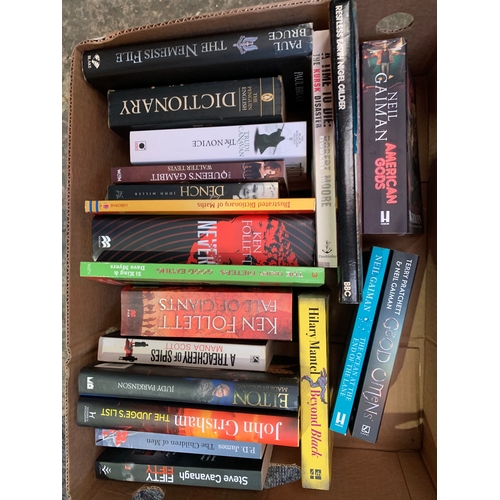 567 - Very large quantity (approx 4 boxes) of books inc Ken Follet, Wilbur smith and more