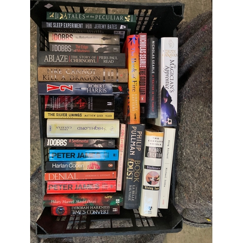 567 - Very large quantity (approx 4 boxes) of books inc Ken Follet, Wilbur smith and more