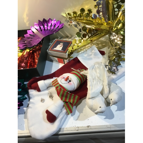 168 - Christmas stocking, coasters and hanging decorations