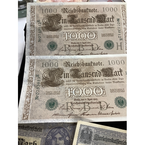 23 - Vintage German funf mark bank notes