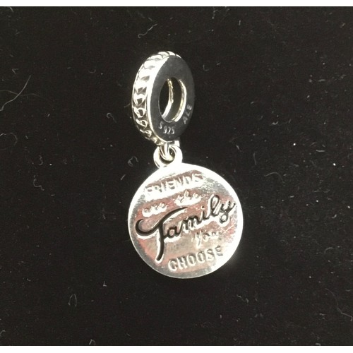 28 - 925 silver Pandora charm - friends are the family you choose