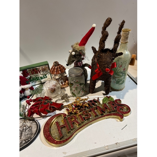 241 - Christmas homeware inc coasters, signs, reindeer and more