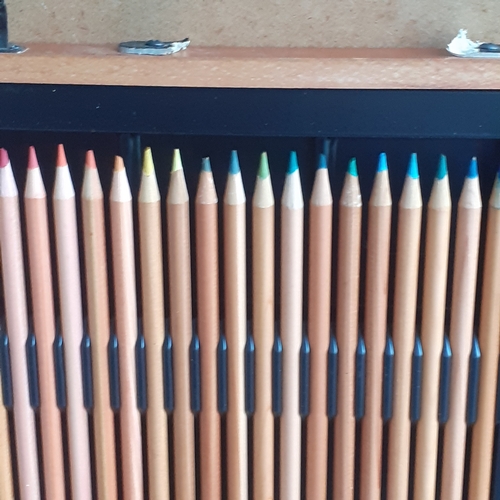 5 - WH Smith watercolour pencils presented in original case. Pencils are in like new, unused condition.