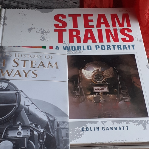 4 - Quantity of large size hardback railway books on history and steam. Good used condition