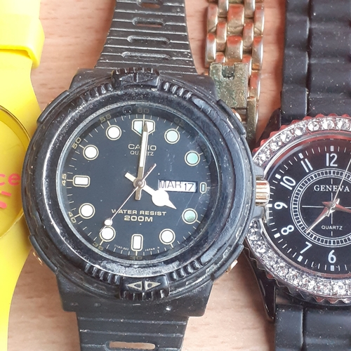 12 - Various watches including Ice, Casio, Timex, Geneva and more. Varying conditions. Sold as untested