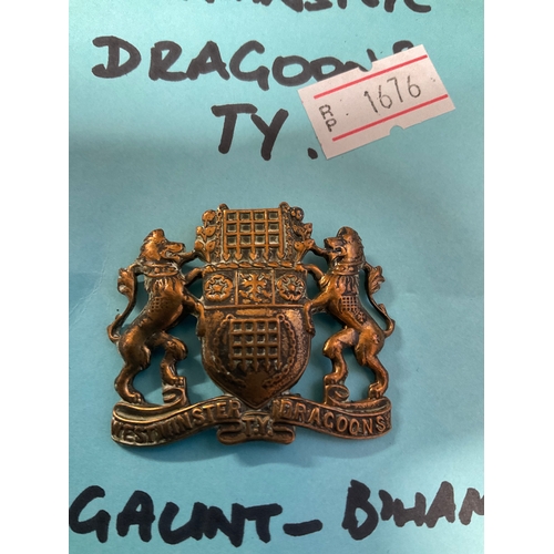 48A - Westminster Dragoons TY J.R.Gaunt B,HAM Cap badge