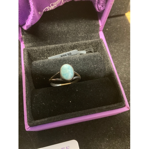 57A - Opal sterling silver ring size p-Q 925 silver weight 2.59g with authenticity certificate