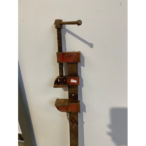 447 - Red metal Sash clamp - approx 4ft