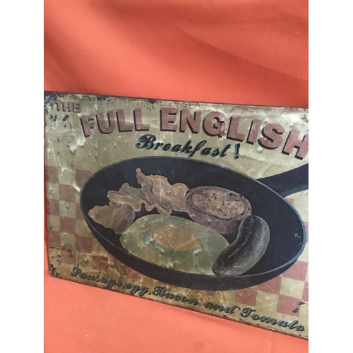 103 - Reproduction metal sign’s Advertising The full English and get more coffee the endless cup