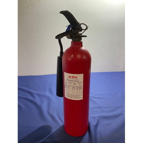 110 - Carbon dioxide fire extinguisher and has an up todate maintenance record