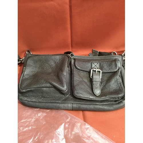 203 - Fatface dark grey leather handbag still with tags attached