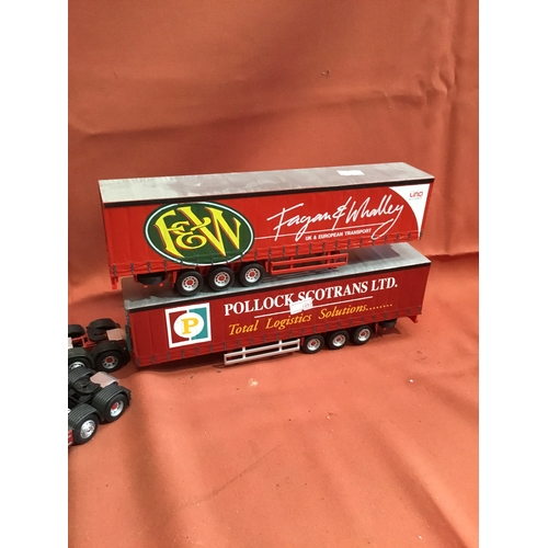 206 - 2 diecast advertising trucks F&W Fagan & Walley uk and European transporters and Plllock Scotrans Lt... 