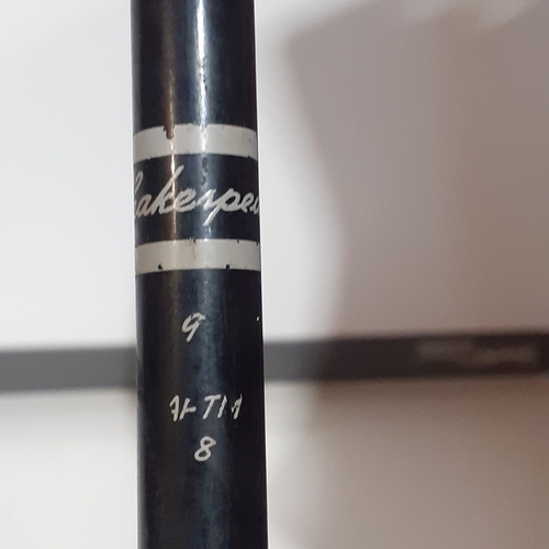 20 - Shakespeare Nymph vintage Fly rod with Compo 69 reel, plus a rod rest. Complete rod and rest, no maj... 