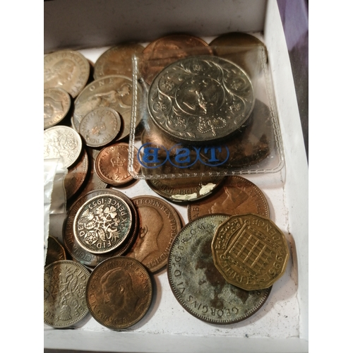 50B - COINS : Box of mixed English coinage