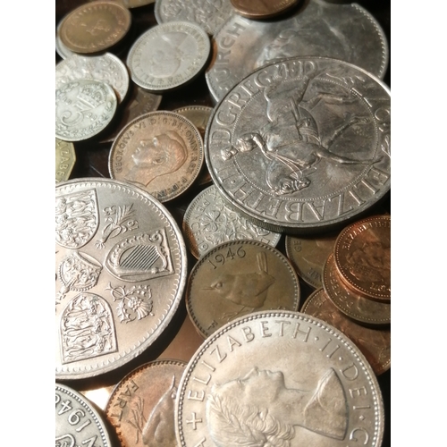 51B - COINS : Large box of mixed English coinage (silver noted)