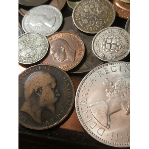 51B - COINS : Large box of mixed English coinage (silver noted)