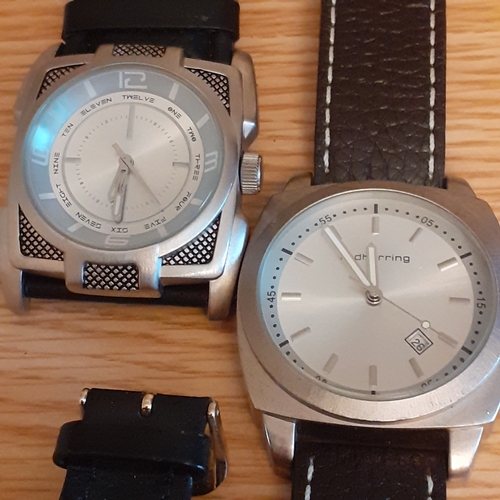 14A - Collection of good condition watches on mostly genuine leather straps. Most likely just batteries re... 