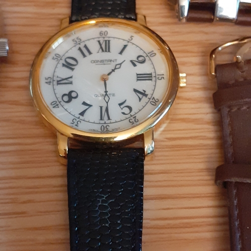 14A - Collection of good condition watches on mostly genuine leather straps. Most likely just batteries re... 