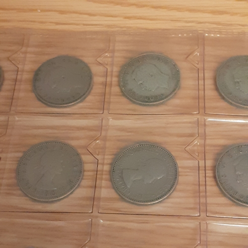 16A - Quantity of 30 coins. Old one shillings and post decimal 5 pences. Dates range from 1943 to 1971. Mo... 