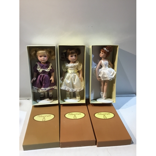 6 - Set of 3 Alberon dolls on stands