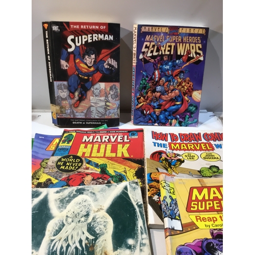 32 - Collection of books; marvel super heroes, secret wars, The return of superman, call of cthulhu and m... 