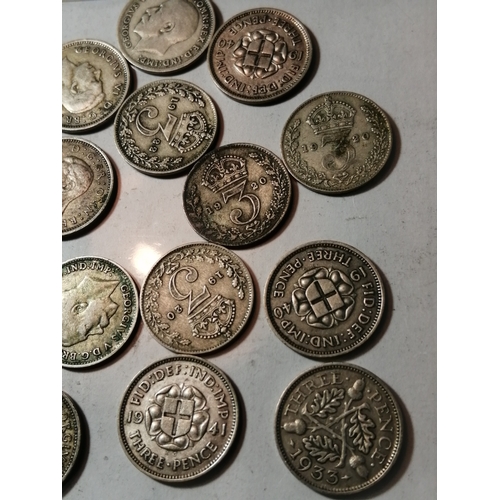 24A - COINS : Approximately 25 silver threepenny bits