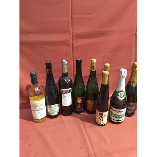 14 - 9x bottles of wine inc Pieroth blue, Prosecco, Chardonnay and more