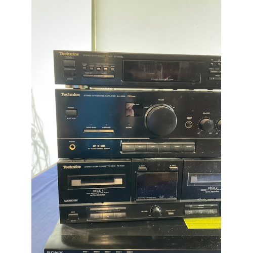 95 - technics stereo synthesizer Tuner ST-X302L, stereo integrated X320, stereo Double cassette deck RS-X... 