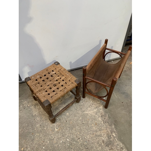 149 - Mid century small stool and magazine holder