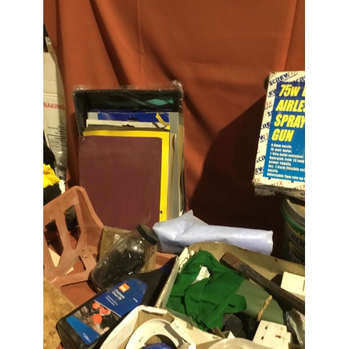 214 - Mixed lot to inc sand paper, airless spray gun and more