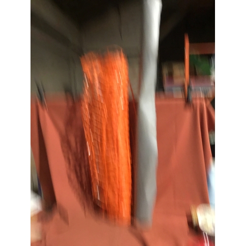 215 - Roll of weed suppressor fabric and orange plastic fencing