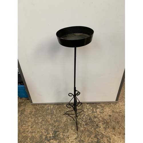 235 - 4ft tall black metal candle holder