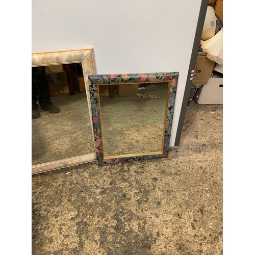 274 - Pair of floral framed mirrors