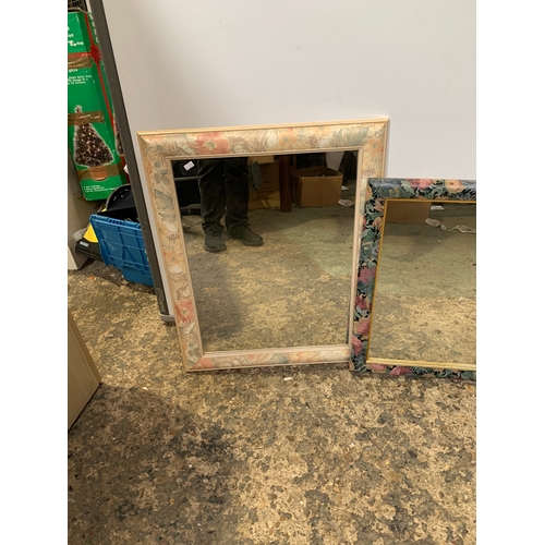 274 - Pair of floral framed mirrors