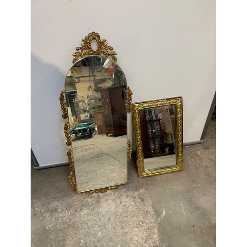 280A - 2x mirrors - one with gold gilt ornate surround