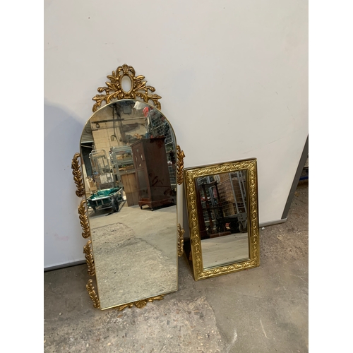 280A - 2x mirrors - one with gold gilt ornate surround