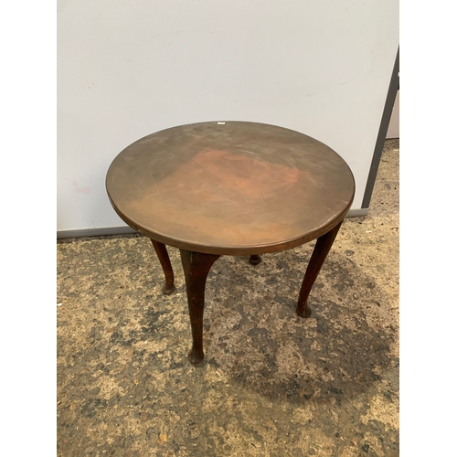 396 - Copper topped vintage mid century circular coffee table