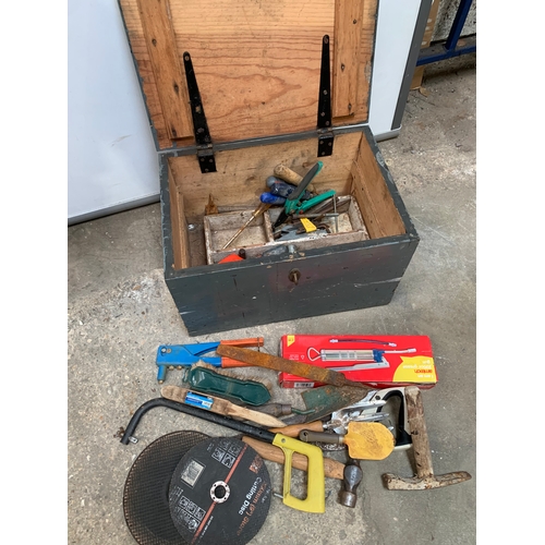 402 - Wooden crate full of various hand tools